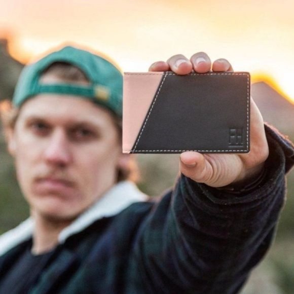 Forrest & Harold‎ Slim RFID Wallet Money Clip Leather Wallet Charcoal/Blush - Picture 12 of 12